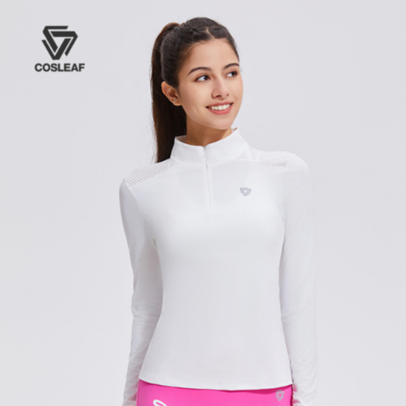 Cosleaf เสื้อแขนยาวสลิมฟิตทรงสปอร์ตเรียบหรู มีซิปครึ่งตัว กันUV ผ้าเย็นแห้งไวไม่อับชื้น ต้านกลิ่น ใส่สบายทุกกิจกรรม