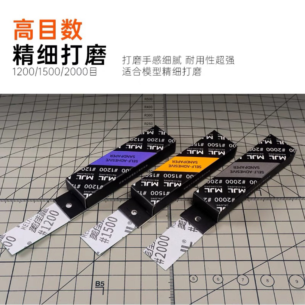 MJL กระดาษทรายกาว กระดาษทรายมีกาวในตัว สำหรับขัดโมเดลกันดั้ม GK แบบพิเศษ แห้งและเปียก - รูปที่ 2