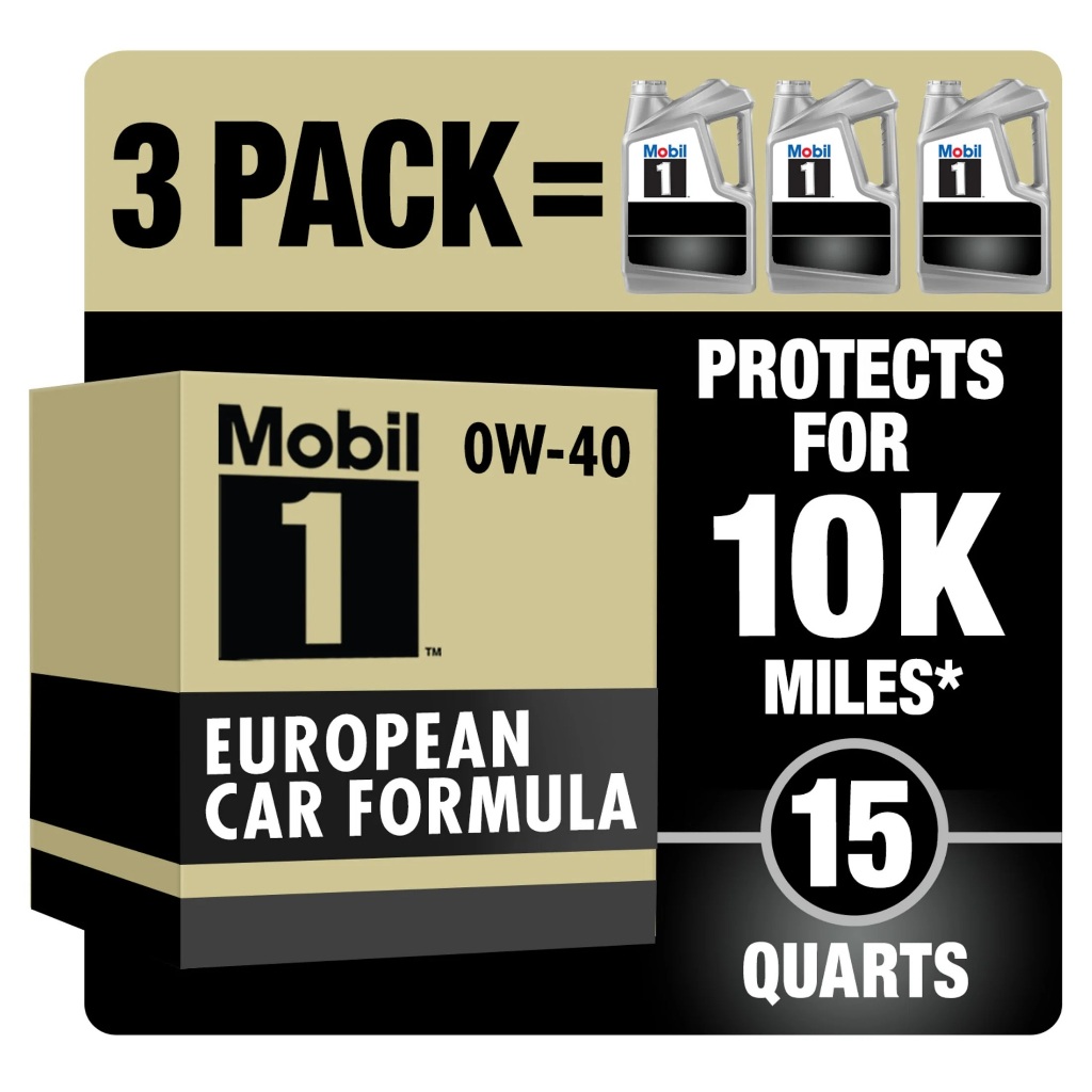 น้ํามันเครื่องสังเคราะห์สูตรรถยนต์ยุโรป Mobil 1 FS 0W-40, 5 qt (3 แพ็ค)
