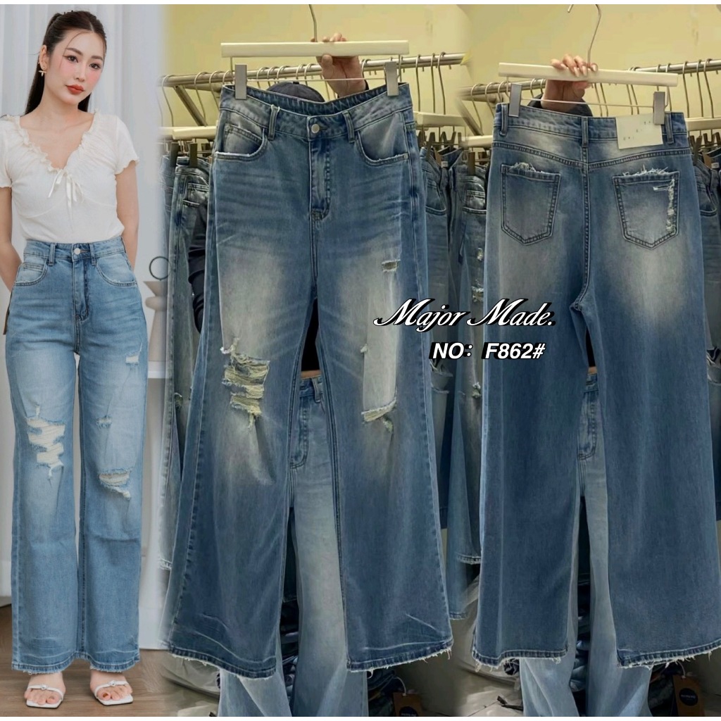 RGF862# กางเกงยีนส์ขากระบอก