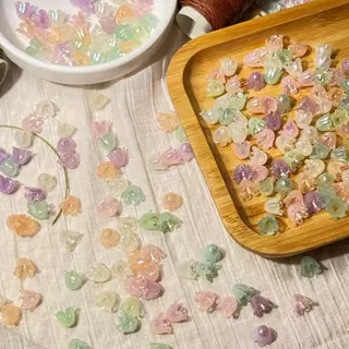 จี้ลูกปัดดอกไม้ ลูกปัดดอกไม้แบบครอบ 10กรัม diy