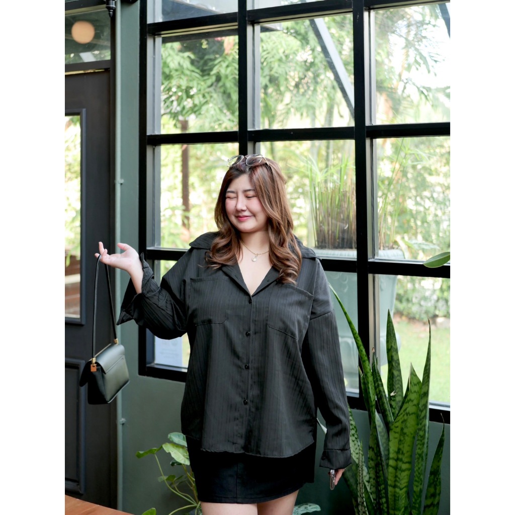 Sunshine shirt เสื้อเชิ้ตแขนยาวสาวอวบ |  Plussizeby.yuti