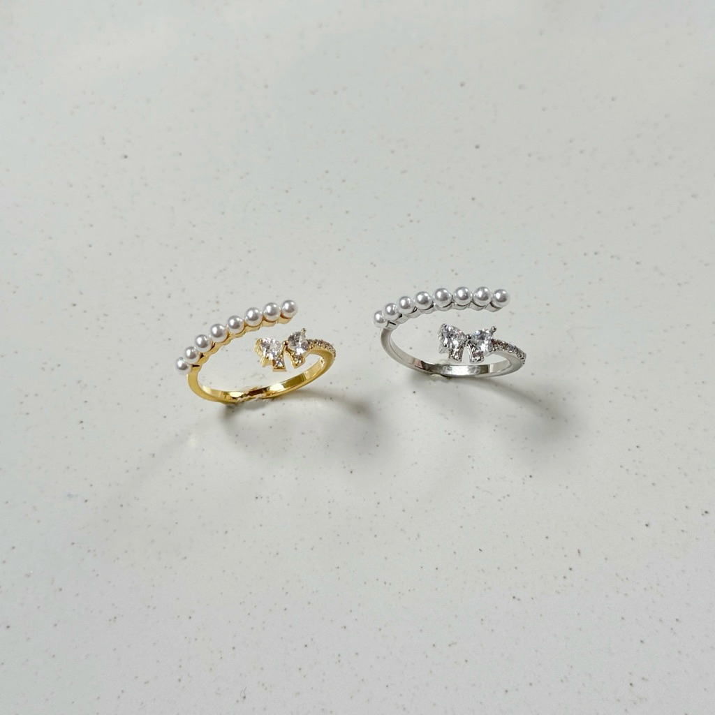 Baby Bow Pearl Ring แหวนโบว์ไข่มุก | @trophies.co