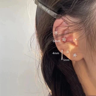 ⭐️ มีส่งด่วน⭐️ ต่างหูเงินแท้ ต่างหูเงิน รูปดาว 1คู่ พร้อมส่ง