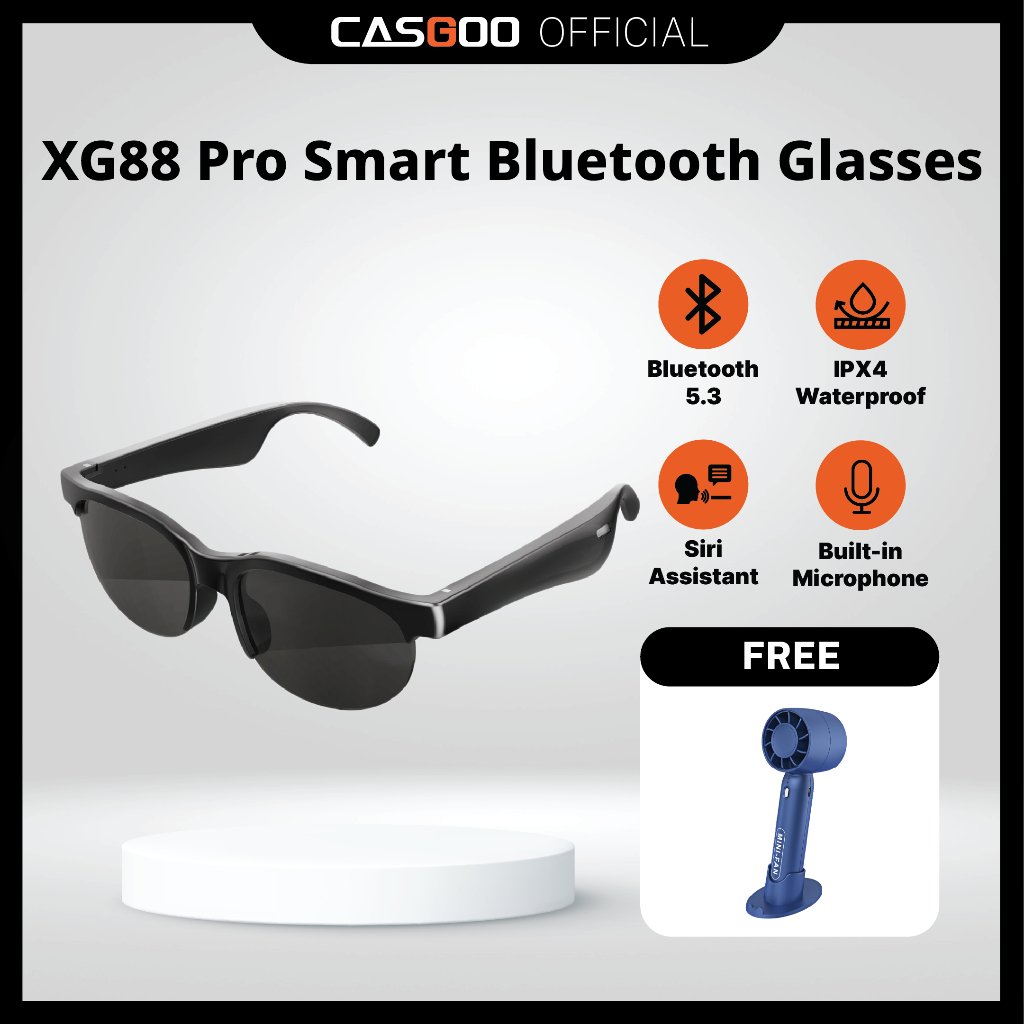 XG88 PRO แว่นตาอัจฉริยะ เสียงสเตอริโอ HIFI แว่นกันแดด Bluetooth 5.4 กันน้ำระดับ IPX4 แว่นตาอัจฉริยะ 