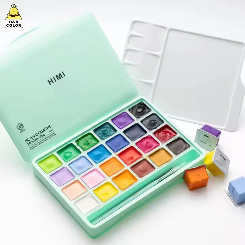 【จัดส่งในวันเดียวกัน】 MIYA HIMI GOUACHE สีกวอช 18/24 สี 30ml ของแท้จากตัวแทนจำหน่ายไทย การออกแบบถ้วยเยลลี่ที่ไ
