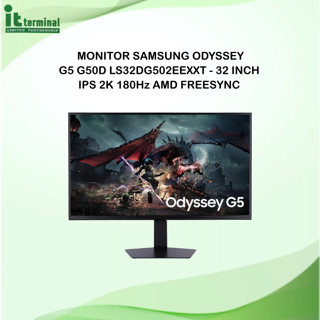 MONITOR (จอมอนิเตอร์) SAMSUNG ODYSSEY G5 G50D LS32DG502EEXXT - 32 INCH IPS 2K 180Hz AMD FREESYNC