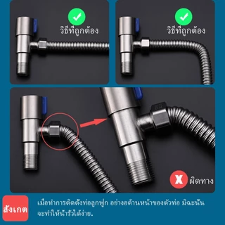 สายน้ำเข้า สายน้ำดี หัวต่อก๊อก เครื่องซักผ้า ยาว สแตนเลส 304 ท่อน้ำเครื่องซักผ้า ท่อระบายน้ำสายต่อขยายก๊อกน้ำขยาย