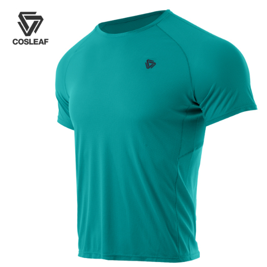 Cosleaf เสื้อยืดกีฬาฟุตบอล ตะกร้อผู้ชายแขนสั้น สีพื้นแมทง่ายเบาสบายไม่อับชื้นยืดหยุ่นได้ดีผ้านุ่มแห้งไว พร้อมส่ง
