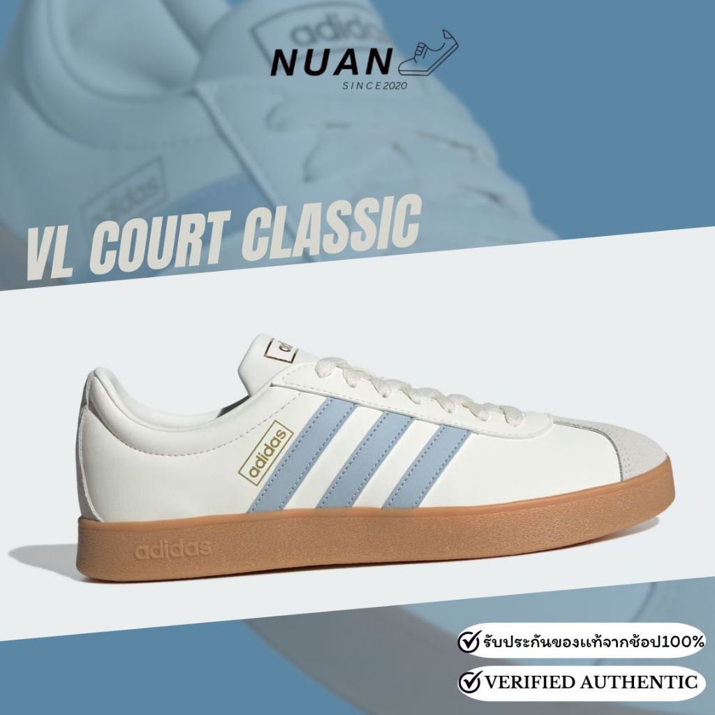 Adidas VL Court Classic JH5063 การันตี ของเเท้ 100 % รองเท้าแฟชั่น  รองเท้าลำลอง