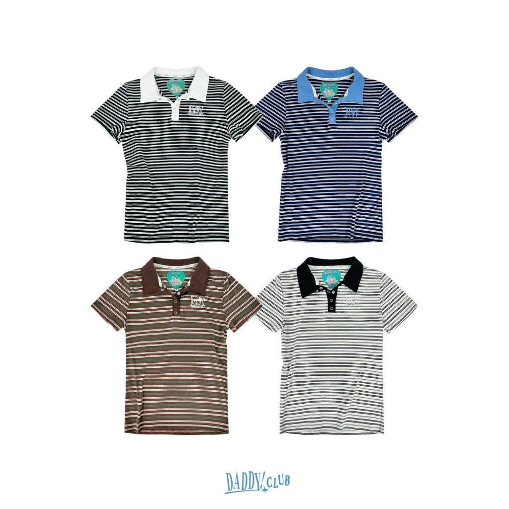 DADDYCLUB | Daddy Club Polo เสื้อโปโล ลายทาง สุดน่ารัก