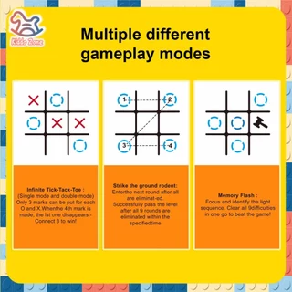Tic-Tac-Toe ของเล่นครอบครัว 3 in 1 เกมปริศนามือถือ ของเล่นเกมกระดานแบบโต้ตอบ เกมคอนโซลปริศนา