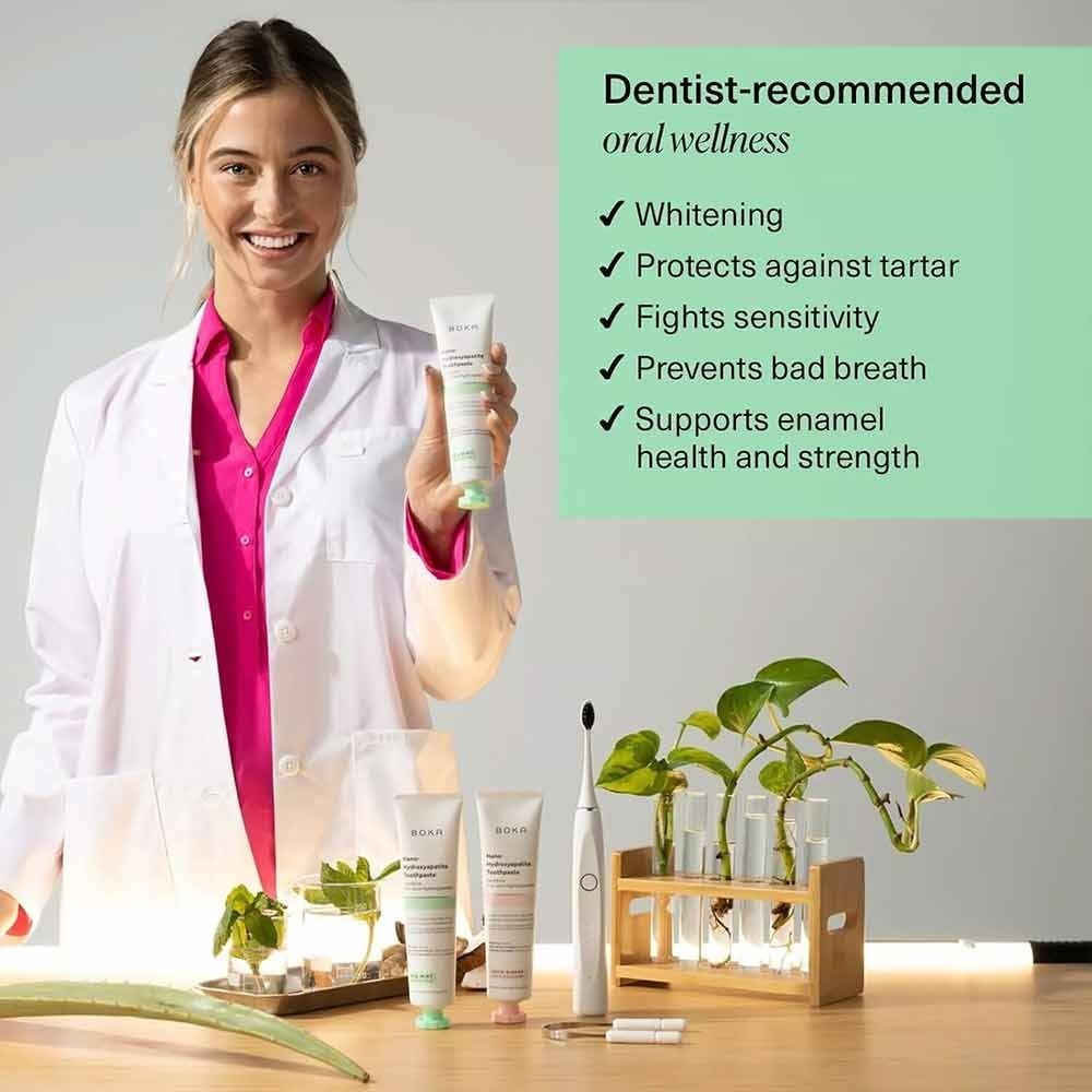Shipping from Thailand-BoK Fluoride Free Toothpaste Nano Hydroxyapatite, Remineralizing, Sensitive Oral Care ราคา ถูกที่สุด ดีลบีเคเค แกลเลอรีภาพที่ 9