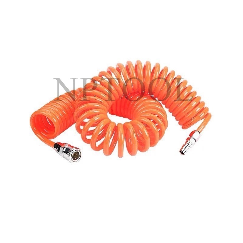 NP-262 สายลม PU แบบสปริง พร้อมหัวต่อ ขนาด 5X8 ยาว 15 เมตร