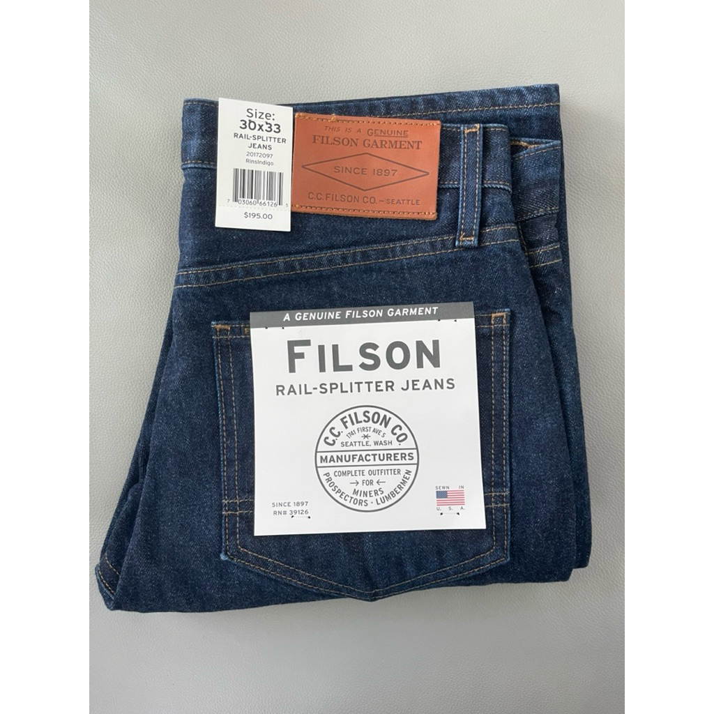 กางเกงยีนส์ Filson RAIL-SPLITTER JEANS 30*33 Raw Indigo