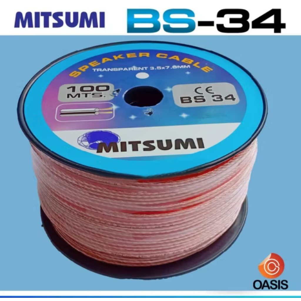 MITSUMI BS34 OD3.5x7.0 มม. Speaker Cable สายลำโพง (แบ่งขายต่อม้วนตามความยาวต้องการ)