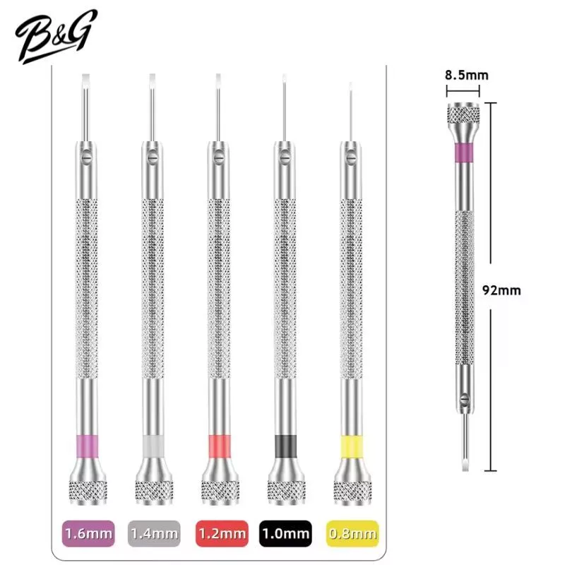 ชุดไขควงหัวแบนเปลี่ยนหัวได้ขนาด 0.8-1.6mm (แยกชิ้น) สำหรับซ่อมนาฬิกา โทรศัพท์มือถือ แว่นตา (สินค้าส่งไวพร้อมส่งจากไทย)