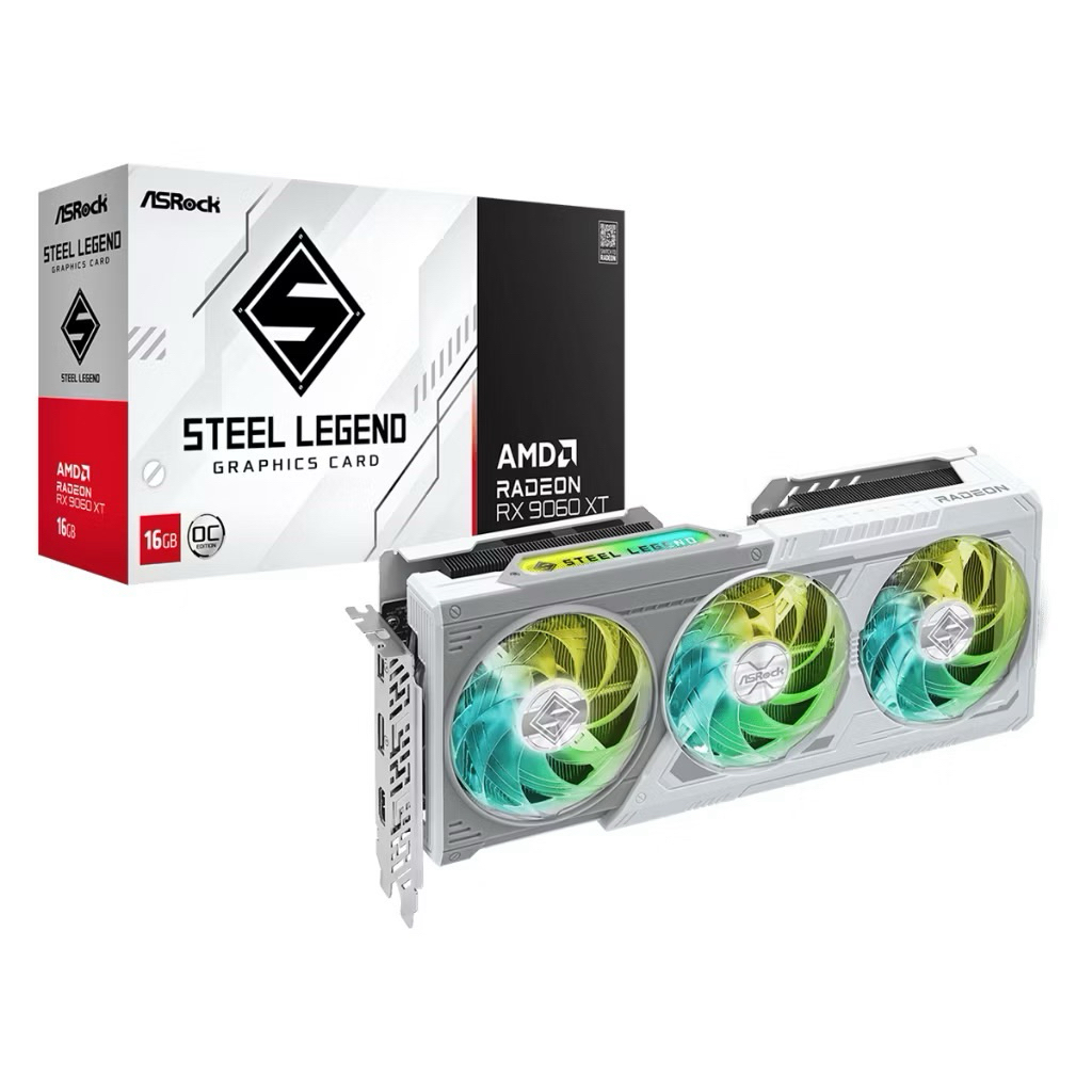 ASROCK AMD RADEON RX 9060 XT STEEL LEGEND 16GB OC สินค้าใหม่ รับประกันศูนย์ไทย 3 ปี