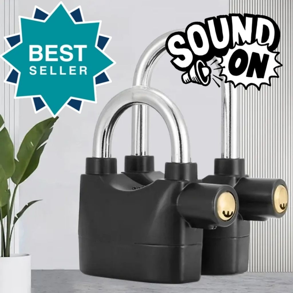 Hotitem กุญแจ Alarm Lock กุญแจไซเรน กุญแจกันขโมย พร้อมเสียงเตือนดัง ป้องกันกุญแจผี ฟรีถ่านสแปร์6ก้อน