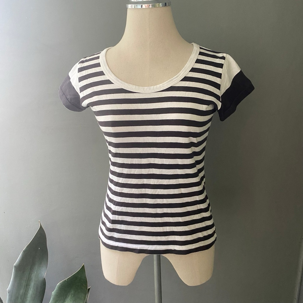 USED Agnes B. striped cotton T shirt