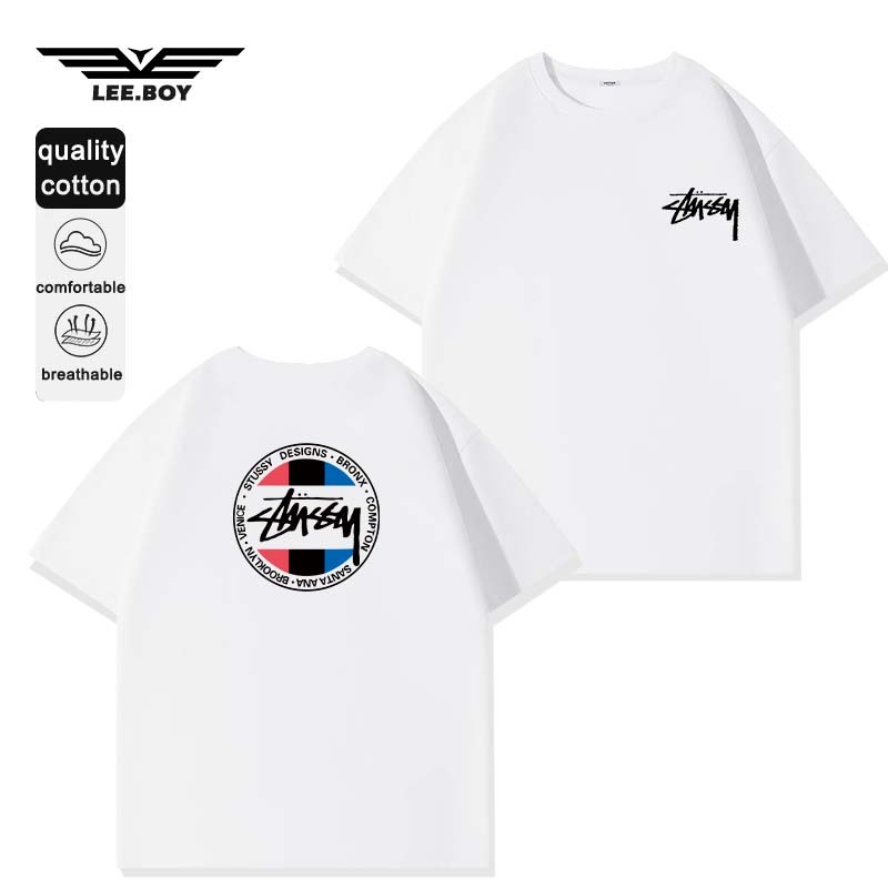แขนสั้น เสื้อ หลวมและสะดวกสบาย แนวโน้ม ผ้าฝ้ายไซส์ใหญ่สำหรับผู้ชาย เย็น คอกลม ระบายอากาศได้ (ส่งเร็ว จัดส่งจากไทย)