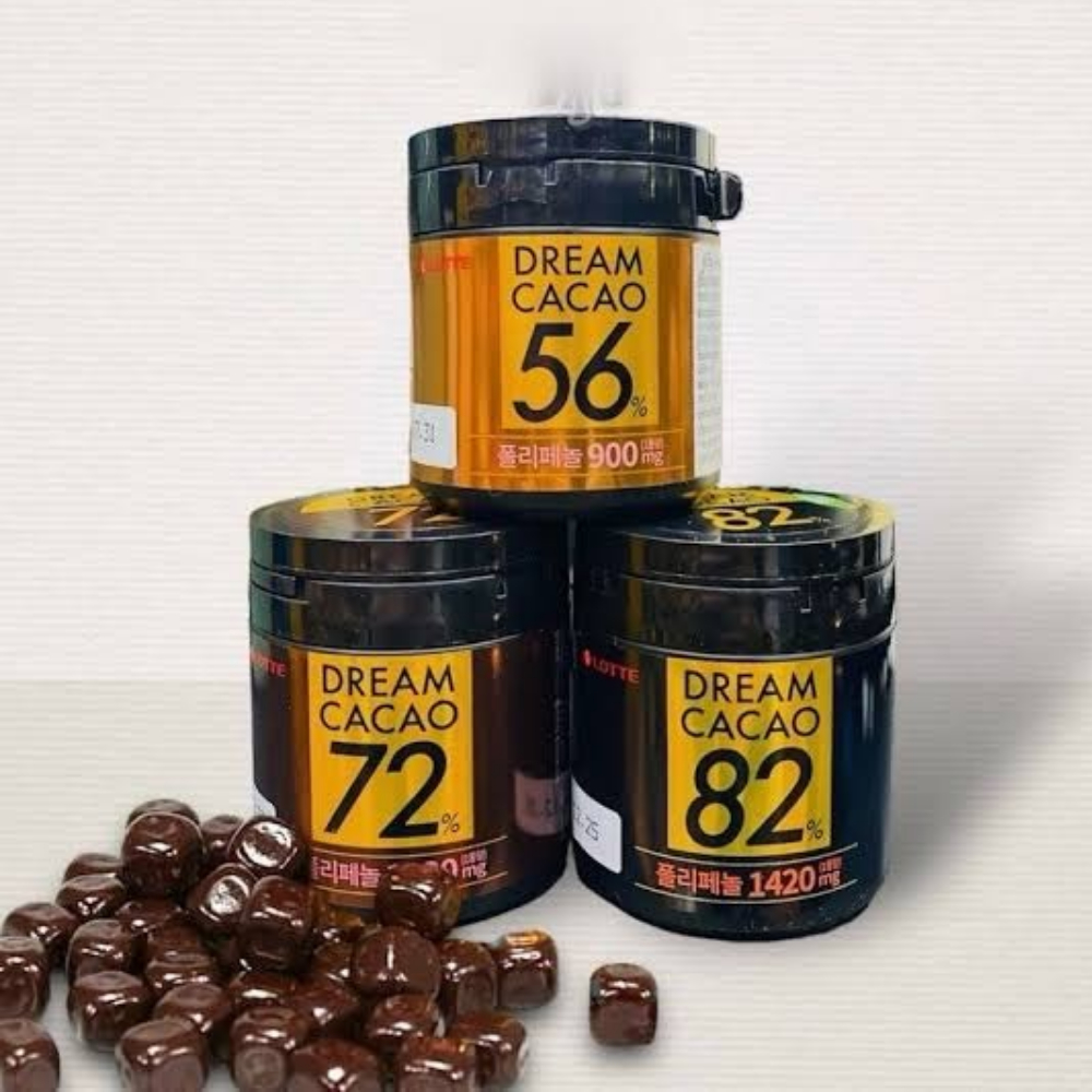 Dream cacao dark chocolate,ดรีมคาเคาดาร์กช็อกโกเลตแท้จากเกาหลี ขนาด86g.❄ฟรี Ice cool gel❄ยี่ห้อLotte