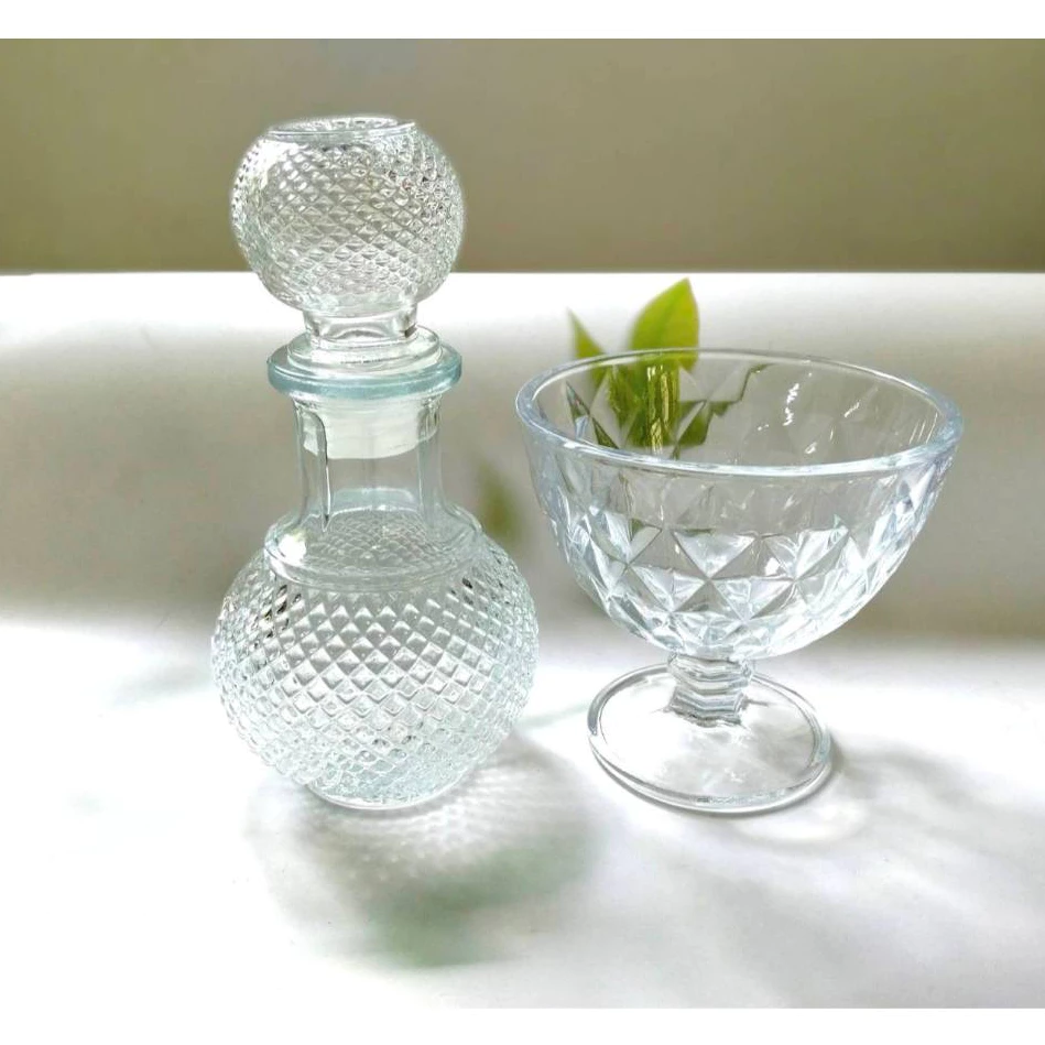 ชุดกรวดน้ำคริสตัส ที่กรวดน้ําพร้อมพานรอง สวยงาม คุณภาพดี ขนาด250 ml.รุ่น 2238 4256