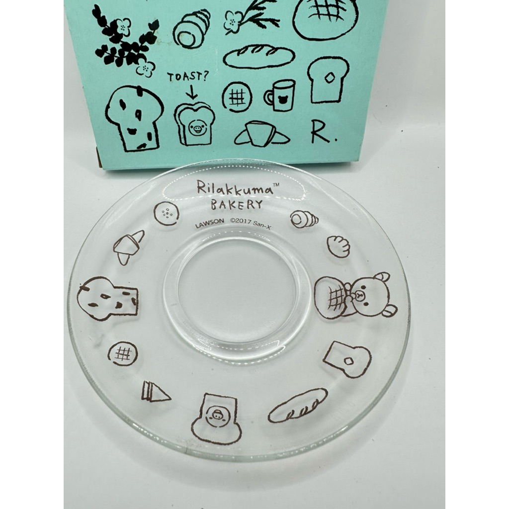 จานแก้ว Rilakkuma Bakerry X Lawson Mini Plate