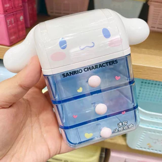 🎀พร้อมส่ง กล่องลิ้นชักจิ๋ว 3 ชั้น Sanrio x Miniso ลิขสิทธิ์แท้ 💯