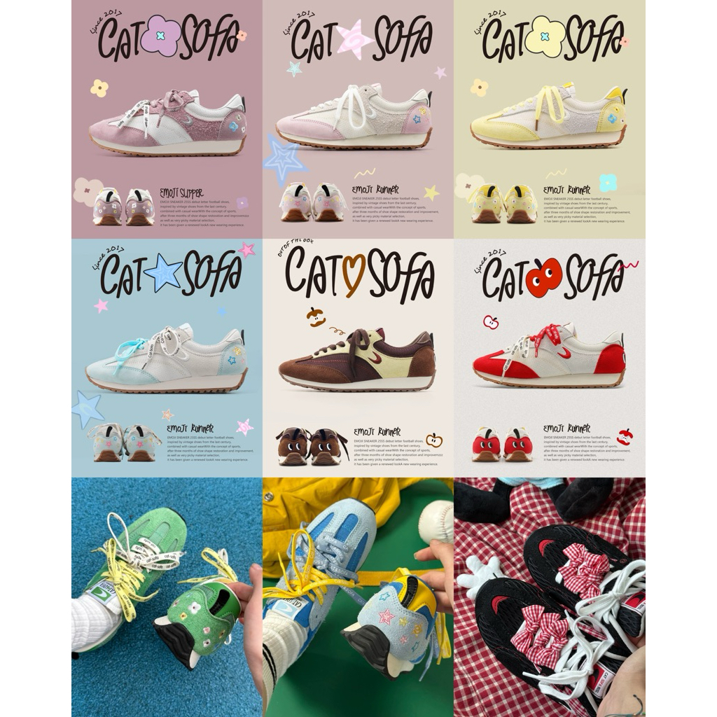 Cat ✿ Sofa|pre-order sneakers รองเท้า แบบใหม่ ลาย🌸/⭐️ (ใช้โค้ดลด 20-25%) จากช็อปแท้💯