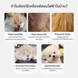 Simplus PetCare VS1 Pet Grooming ปัตตาเลี่ยนสัตว์เลี้ยงไร้สาย 4in1 เสียงเบา ใช้ง่าย พร้อมหัวตัดครบ CWTJ001