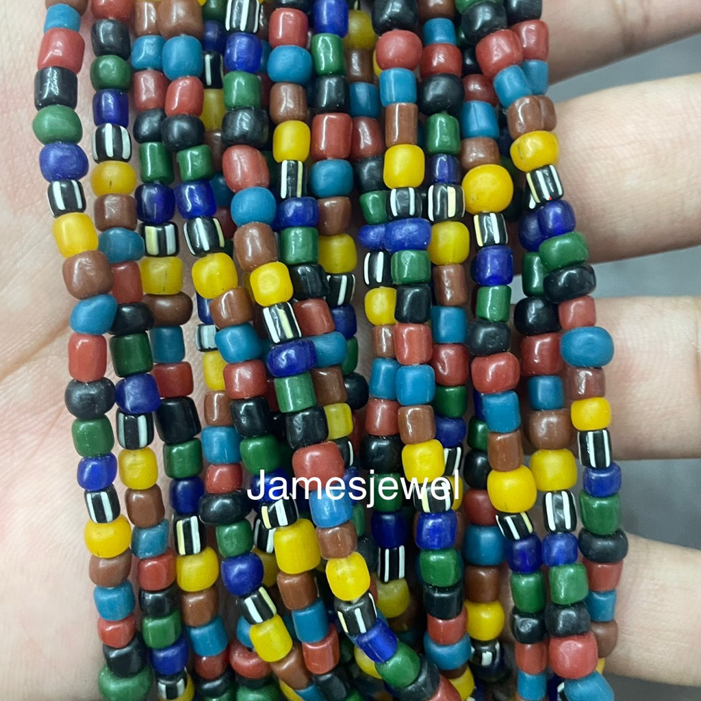 ลูกปัดหินทราวดี หินลูกปัดทราวดี ลูกปัดหินสีสวยงาม ขนาด 4 มิล กับ 8 มิล สำหรับรอยเอง คัดมาแล้วทุกเส้น ยาว 24 นิ้ว