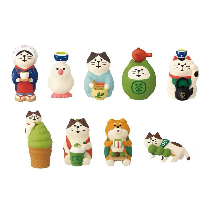 ร้านไทย 🍵DECOLE  zakka โมเดลแมว มัทฉะ ชาเขียว ตุ๊กตาแมวมัทฉะ ตกแต่งบ้าน