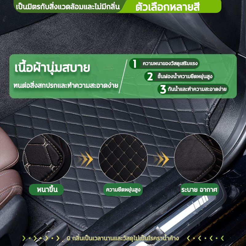 💥พรมหนัง 1ชุด5ชิ้น💥พรมปูพื้นรถยนต์ เกรดหนา พรมปูพื้น6D ถาดยางปูพื้นรถยนต์ ขนาดฟรีไซค์ ใช้ได้ทั้งรถกระบะ และ รถเก๋ง แต่งร - รูปที่ 2
