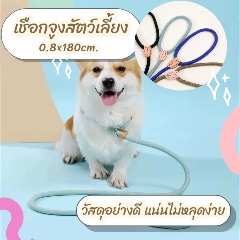 HM- สายจูงสุนัข สายจูงฝึกสัตว์เลี้ยงแบบปรับได้ สายรัดสุนัข เชือก