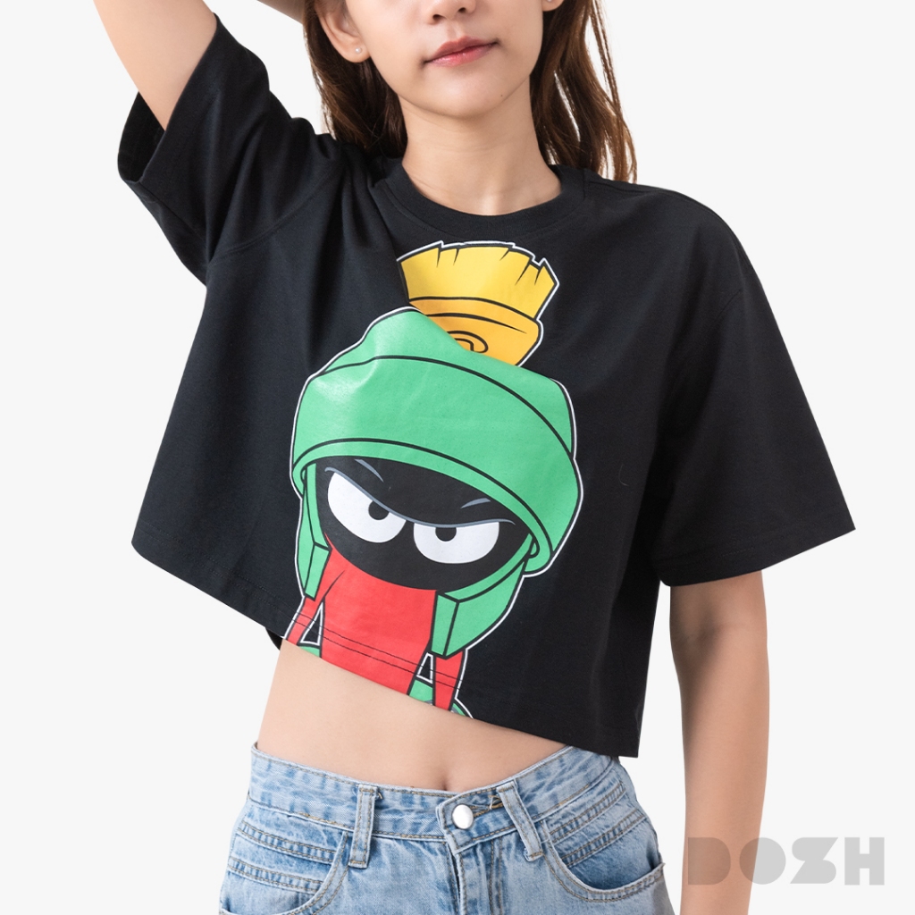 DOSH-UT WOMEN'S CROPPED T-SHIRTS LOONEY TUNES เสื้อยืดครอปผู้หญิง FLLTWT1000-BL (XS/S-M/L)