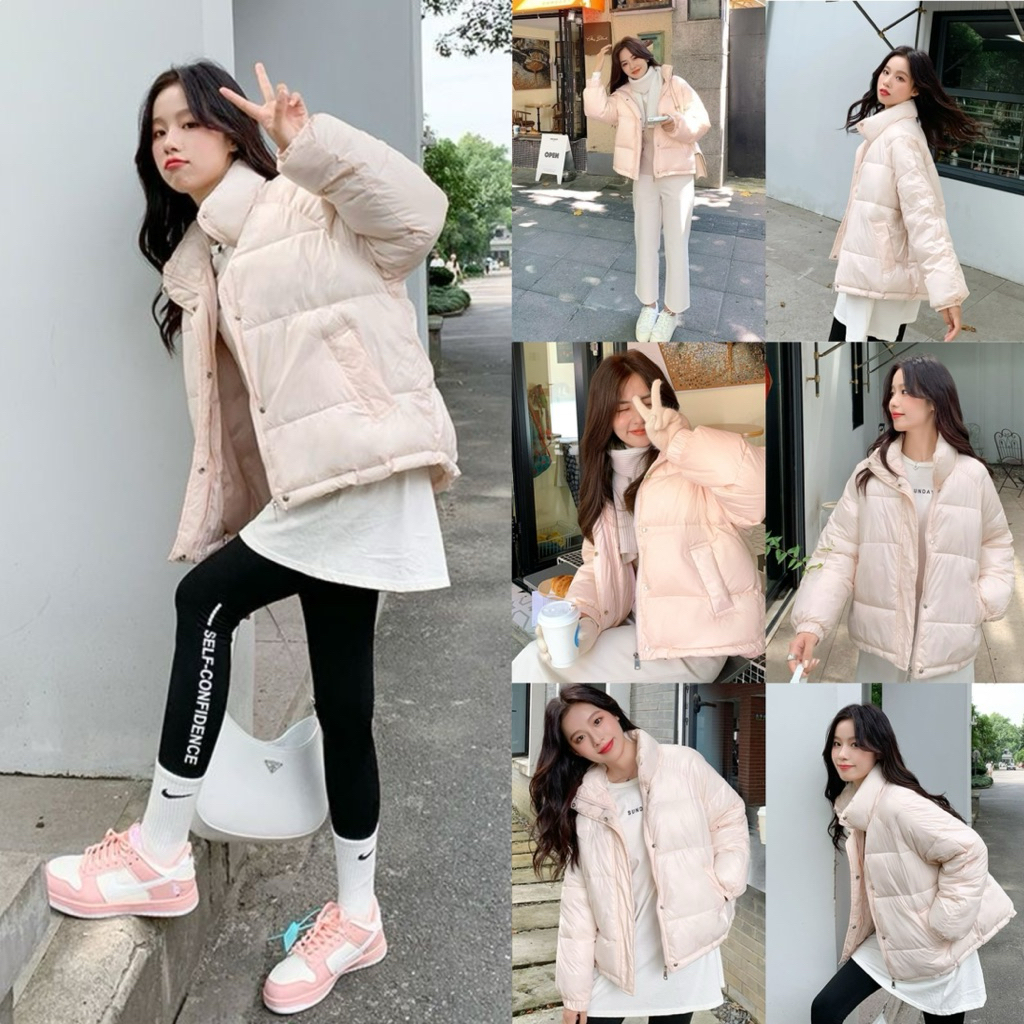 winter398:(W6)Shiny puffer jacket เสื้อแจ็คเก็ตกันหนาวบุนวมนุ่มๆ งานตรงปกงานสุดคุ้ม ชุดมีสายรูดปรับกระเป๋าใช้ได้จริงค่ะ - รูปที่ 2