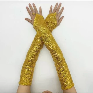 Y6พร้อมส่งในไทย ถุงมือยาวประดับเลื่อม สวยงามหรูหรา เหมาะใส่ออกงานการแสดง วิ๊บวับเล่นแสงสวยมาก มีขนาดเด็กและผู้ใหญ่