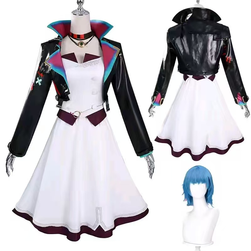 Arcane LOL ผงวิก Jinx Cosplay ผู้หญิงเสื้อผ้าสำหรับผู้หญิงเสื้อผ้าเสื้อผ้าชุดฮัลโลวีนคาร์นิวาลชุดเล่