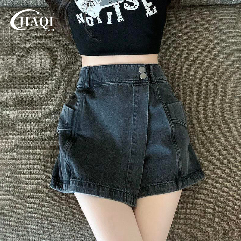 กระโปรงยีนส์ แฟชั่นเกาหลี สำหรับผู้หญิง เอวสูง บาง เซ็กซี่ Culottes ฤดูร้อน 2025 มาใหม่ Clothing Women เสื้อผ้า Skirt