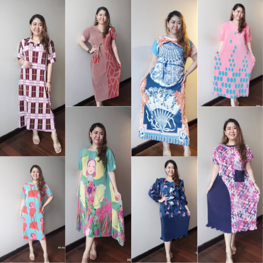 sale งานSALE ล้างสต๊อก มือ1เซลล์ แฟชันอัดพลีท Pleated dress hotprice