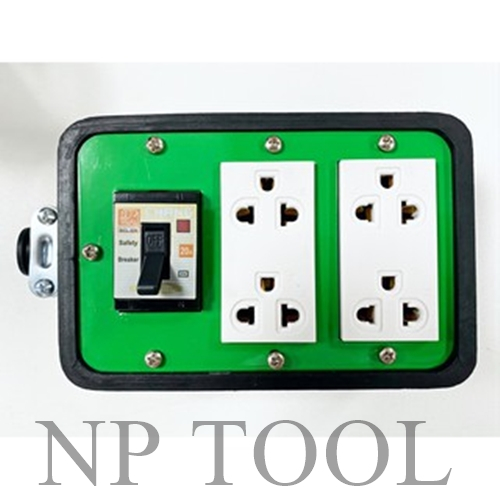 NP-445🔌บล็อกยาง 4x6🔌 มีเบรกเกอร์ตัด เต้ารับ+เบรกเกอร์ ตราช้าง ปลั๊กพ่วง ปลั๊กสนาม JPS