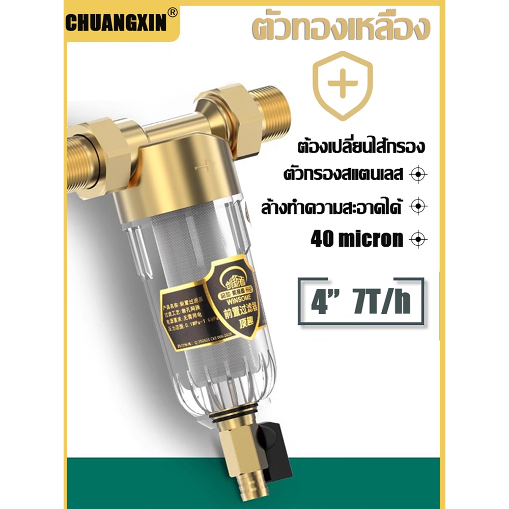 กรองน้ำ Pre-Filter Water ไส้กรองสแตนเลส 1/2นิ้ว พร้อมอุปกรณ์ ระบบกรองน้ำ ขนาดเกลียว4หุน ไส้กรองสแตนเลส ล้างในตัว