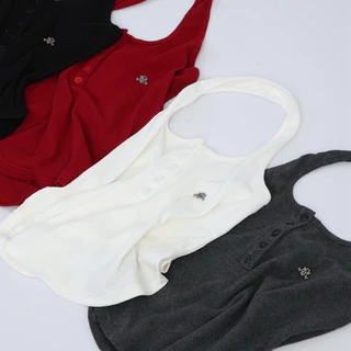 Hottie shirt เสื้อคล้องคอ เนื้อผ้ายืด กระดุมใช้งานได้จริง รุ่น T93 - Mesave