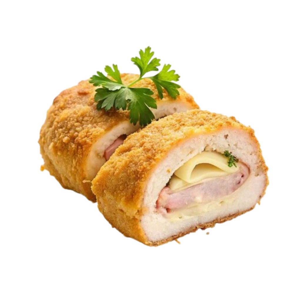 Premium Homemade Chicken Cordon Bleu 2 Pack 600g (2×300g) - ไก่กอร์ดองเบลอ ไส้แฮมและชีส ปรุงสุกแล้ว ขนาด 2 แพ็ก 600กรัม.