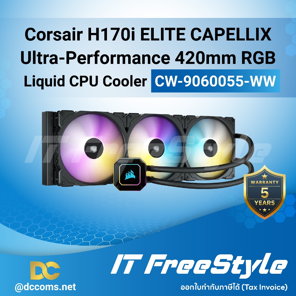 Corsair iCUE H170i ELITE CAPELLIX Ultra-Performance 420mm RGB Liquid CPU Cooler