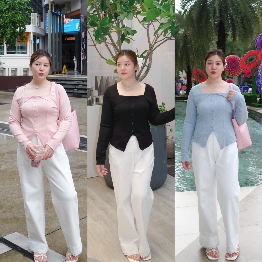 (❤️อกถึง 46") Frost Petal Top เสื้อสาวอวบ