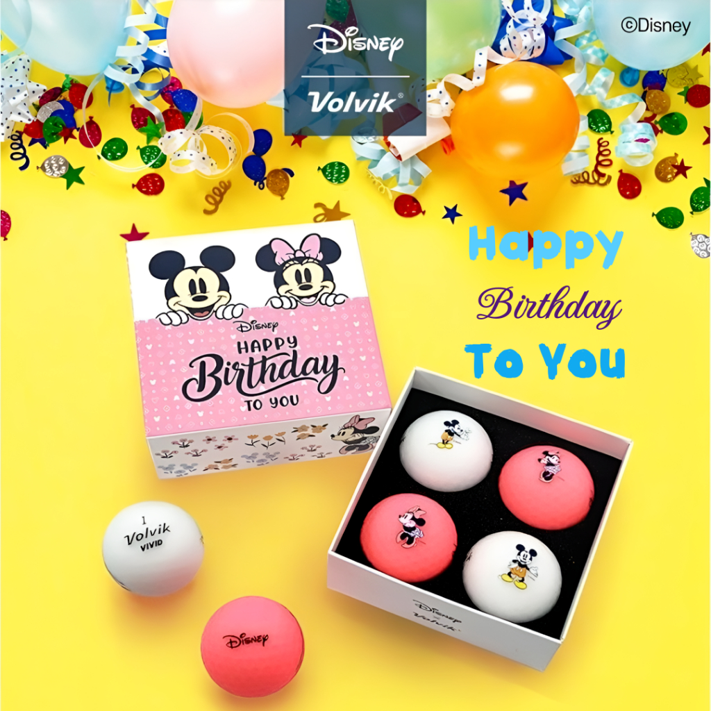 [🚚จัดส่งไว] Volvik Disney VIVID Golf Ball Happy Birthday To You
