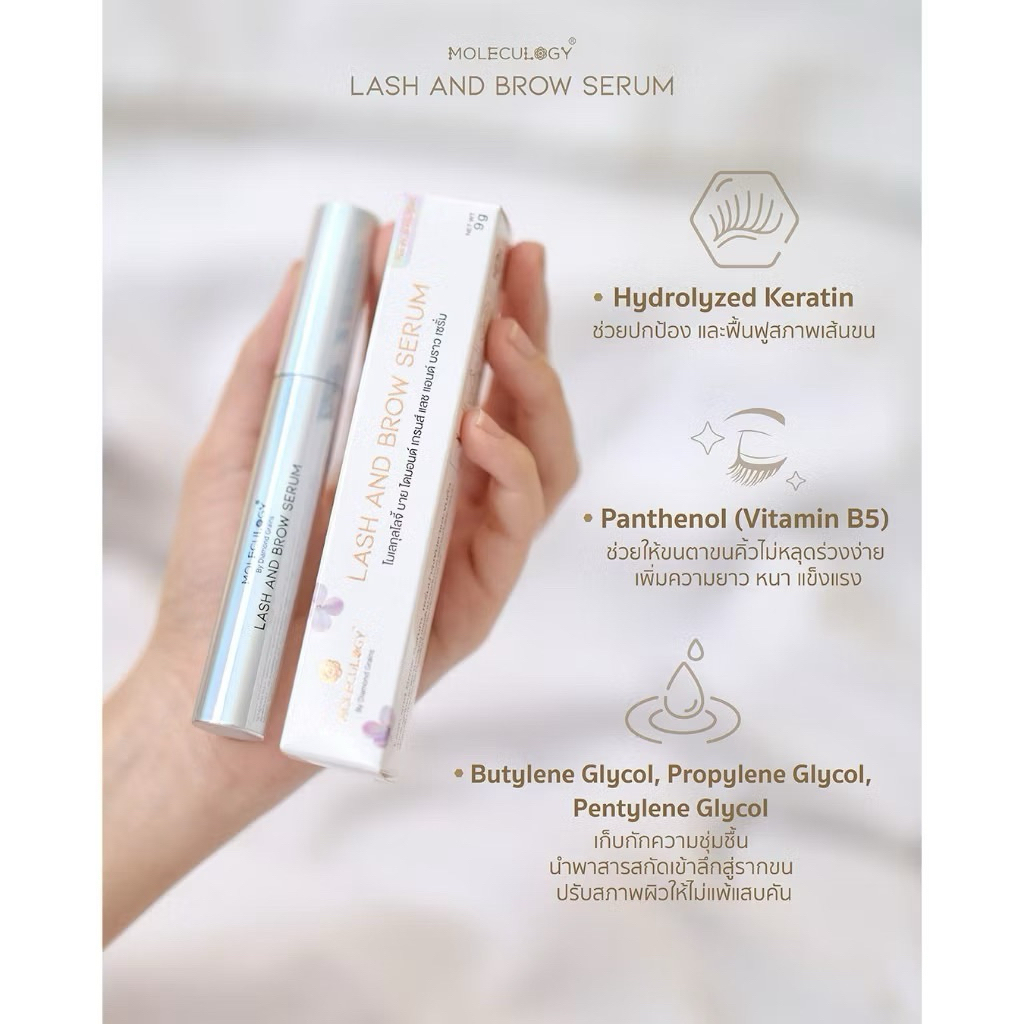 📌พร้อมส่ง/เพิ่มปริมาณ+หัวแปรงใหม่(เก็บโค้ดร้านโค้ดคุ้ม)MOLECULOGY Lash and Brow Serum ผลิตภัณฑ์บำรุง