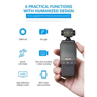 Pocket cam กล้องดิจิตอล 1.33 นิ้วหน้าจอ 270 องศาหมุน Wifi บั…